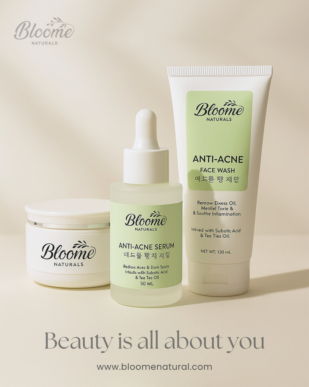 3 in 1 Bundle Of Anti Acne Facewash, Serum & Face Mask