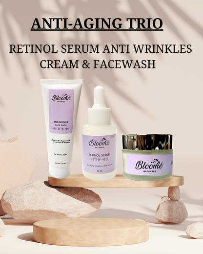Retinol Serum, Anti-Wrinkles Cream & Facewash