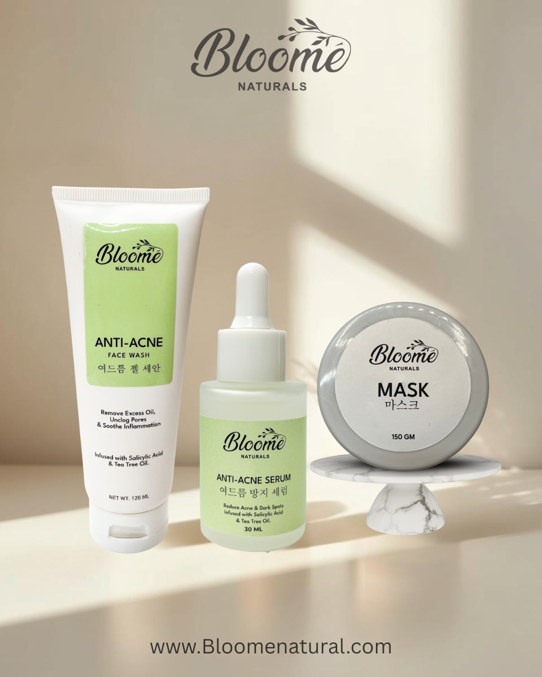 3 in 1 Bundle Of Anti Acne Facewash, Serum & Face Mask