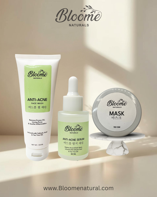 3 in 1 Bundle Of Anti Acne Facewash, Serum & Face Mask